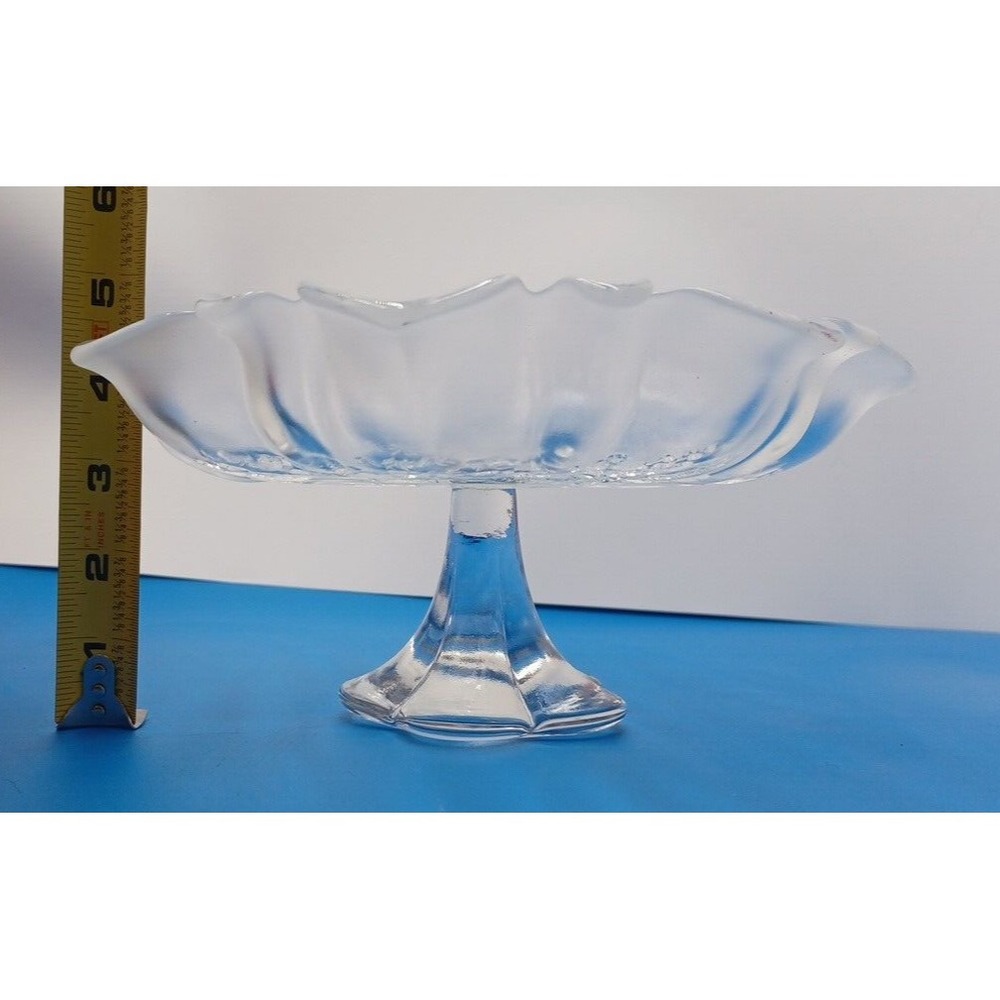 Vtg Clear Mikasa Christmas Story Pedestal Footed Small Cake‎ Serving Platter - Picture 11 of 12